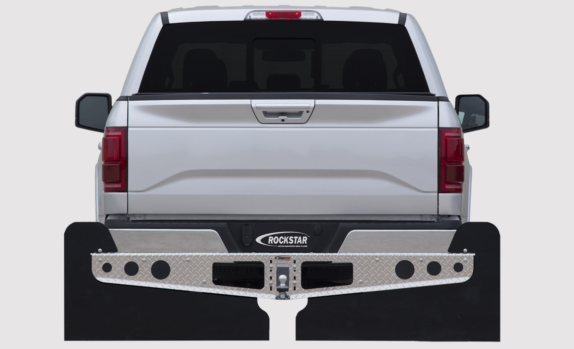 ROCKSTAR Mud Flaps A10400622 ROCKSTAR Hitch Mounted Mud Flaps; 19-ON Ram 2500, 3500; Diamond Plate - Truck Part Superstore
