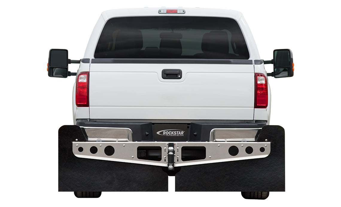 ROCKSTAR Mud Flaps A10400112 ROCKSTAR 2XL Hitch Mount Mud Flaps with Aluminum Frame and Stabilizer Plate - Truck Part Superstore
