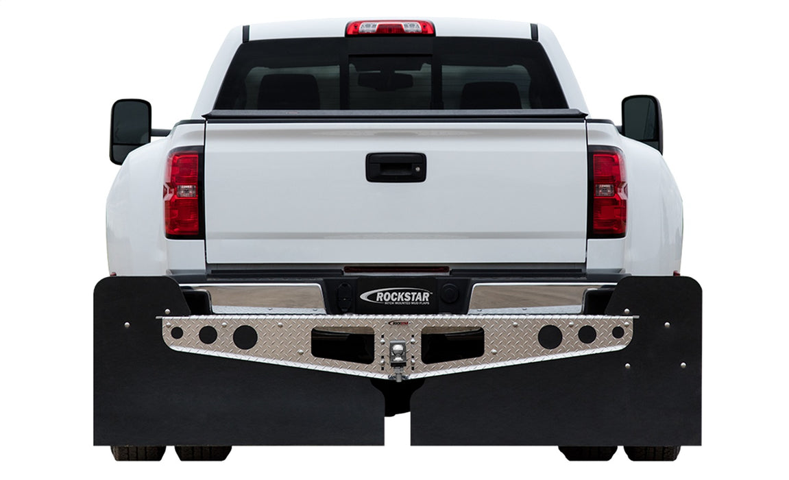 ROCKSTAR Mud Flaps A10100713 ROCKSTAR 3XL Hitch Mount Mud Flaps with Aluminum Frame and Stabilizer Plate - Truck Part Superstore