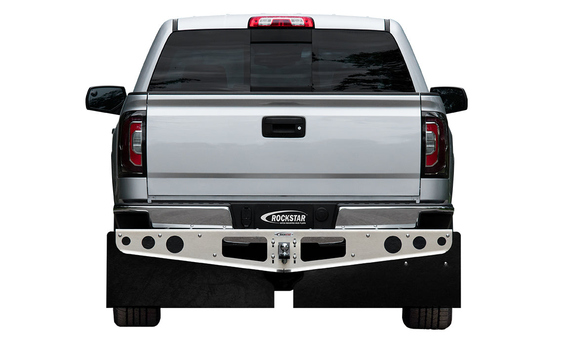 ROCKSTAR Mud Flaps A10100811 ROCKSTAR XL Hitch Mount Mud Flaps with Aluminum Frame and Stabilizer Plate - Truck Part Superstore