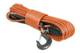Rough Country RS111 Synthetic Rope 85 Feet Rated Up to 16,000 Lbs 3/8 Inch Includes Clevis Hook and Protective Sleeve Orange Rough Country - Truck Part Superstore