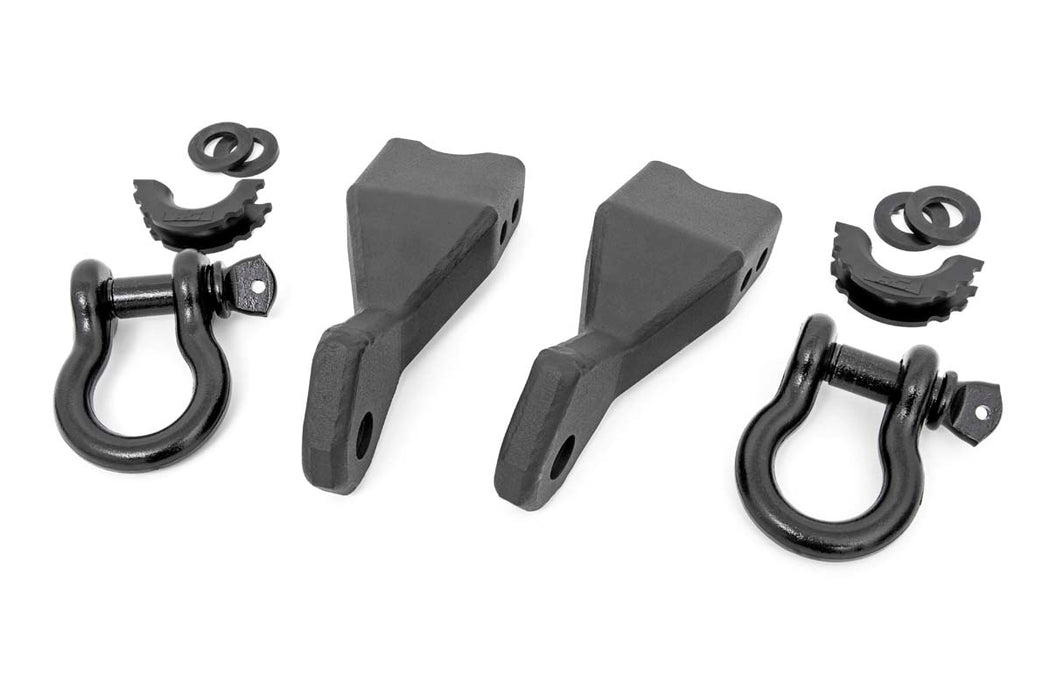 Rough Country RS155 Chevy Tow Hook to Shackle Conversion Kit w/Standard D-Rings & Rubber Isolators 19-20 Silverado 1500 Rough Country - Truck Part Superstore