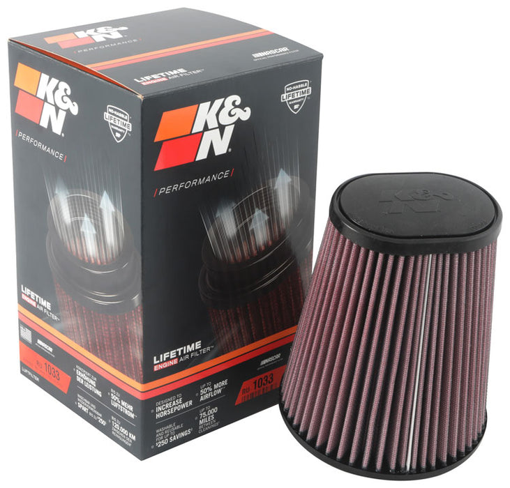 K&N RU-1033 Universal Clamp-On Air Filter - Truck Part Superstore