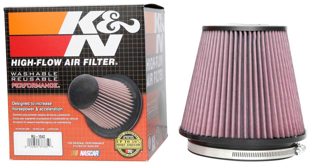 K&N RU-1042 Universal Clamp-On Air Filter - Truck Part Superstore