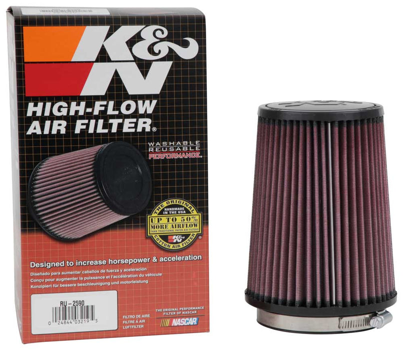 K&N RU-2590 Universal Clamp-On Air Filter - Truck Part Superstore