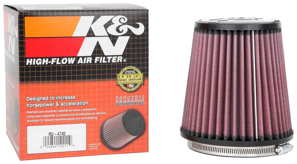 K&N RU-4740 Universal Clamp-On Air Filter - Truck Part Superstore