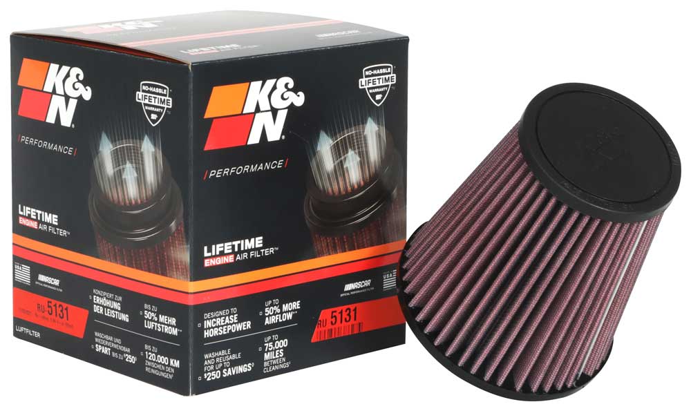 K&N RU-5131 Universal Clamp-On Air Filter - Truck Part Superstore