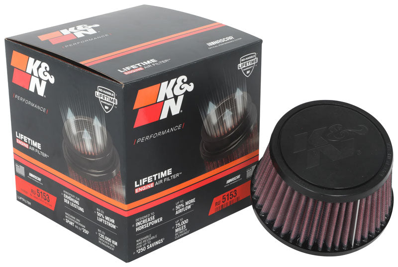 K&N RU-5153 Universal Clamp-On Air Filter - Truck Part Superstore