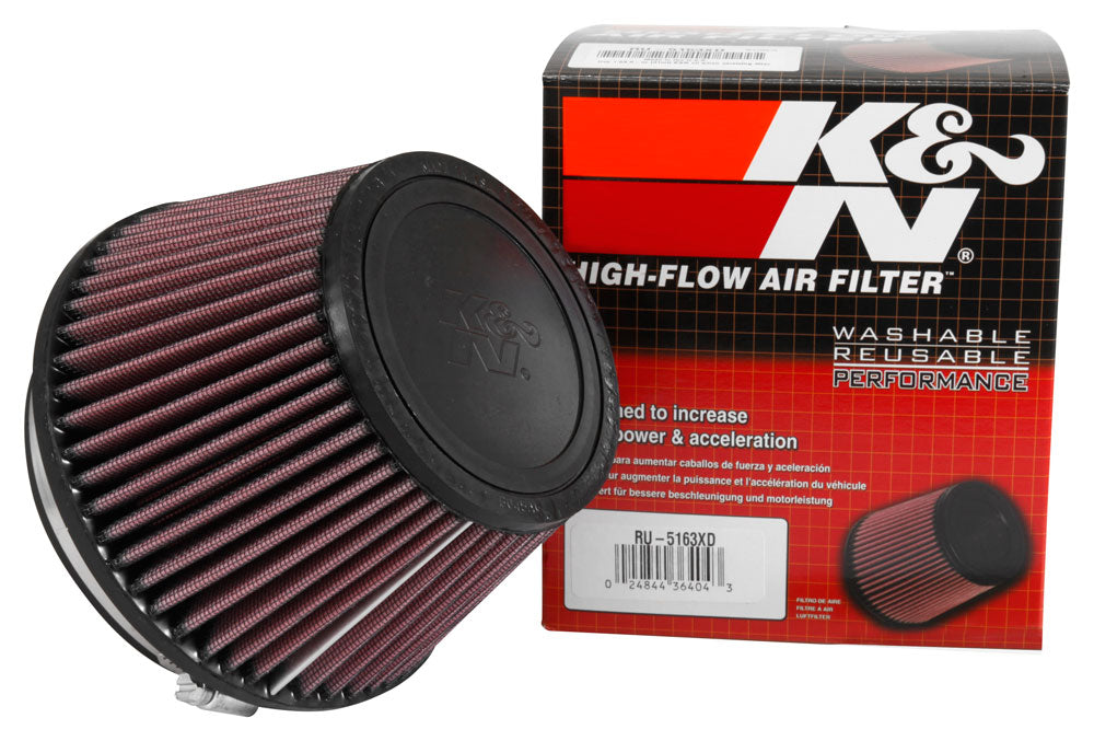 K&N RU-5163XD Universal Clamp-On Air Filter - Truck Part Superstore