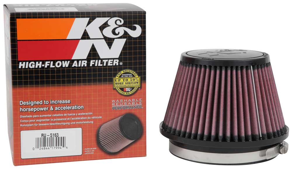 K&N RU-5163 Universal Clamp-On Air Filter - Truck Part Superstore