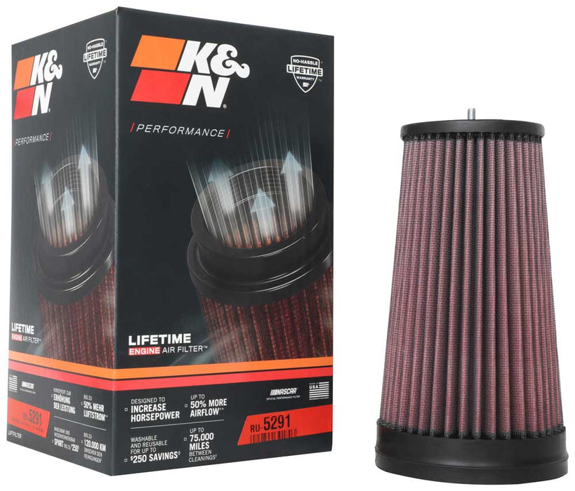 K&N RU-5291 Universal Clamp-On Air Filter - Truck Part Superstore