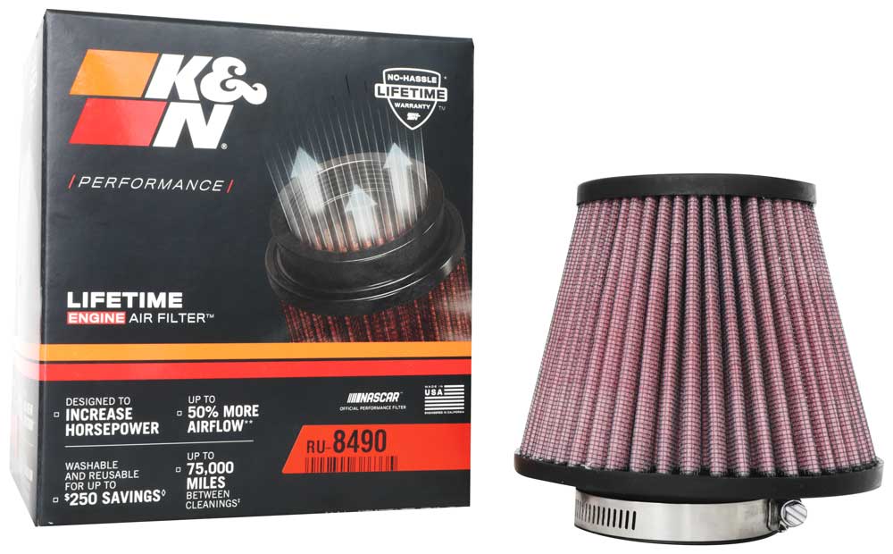 K&N RU-8490 Universal Clamp-On Air Filter - Truck Part Superstore