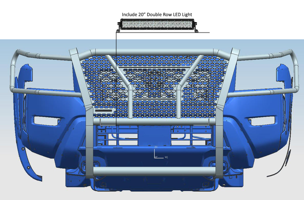 Black Horse Off Road RU-NIFR22-B-K1 Rugged Heavy Duty Grille Guard Kit - Truck Part Superstore