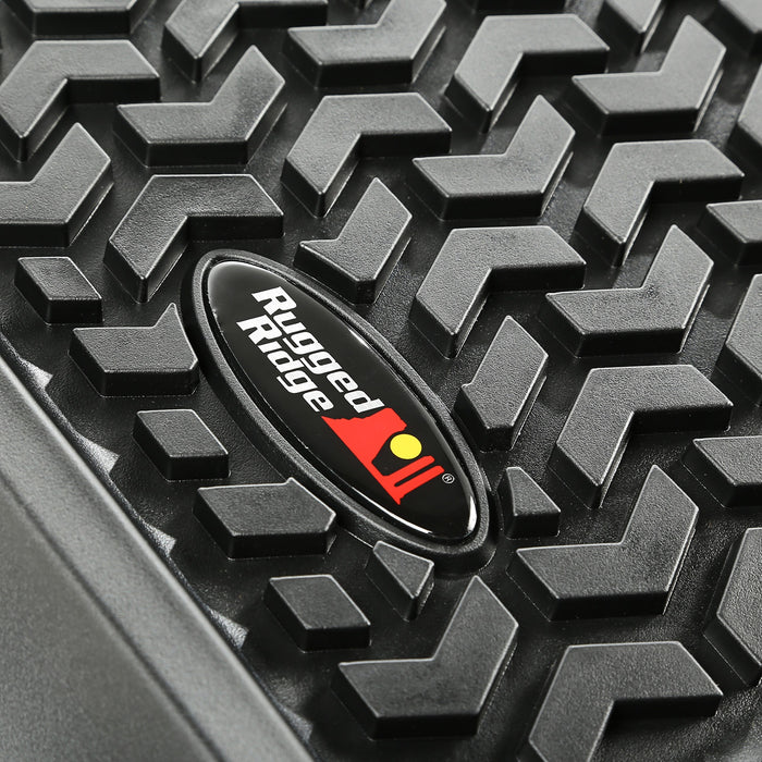 Rugged Ridge 12988.28 All Terrain Floor Liner; Front And Rear; 5-Piece; Includes Cargo Liner; Black; - Truck Part Superstore