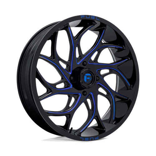 Fuel UTV D7782470A544 D778 24X7 4X156 G-BLK-MILL-BLU 13MM - Truck Part Superstore