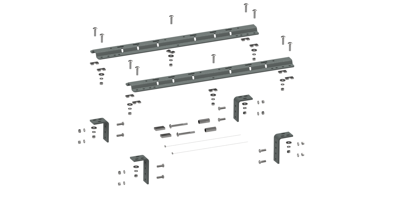 B&W Trailer Hitches RVR3200 Universal Mounting Rails For 5th Wheel Hitches - Truck Part Superstore