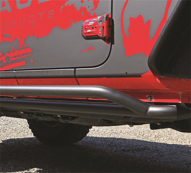 Rampage 26629 Rail Side™ Rocker Guard; Textured Black Powder Coat; w/Recessed Step; Pair; - Truck Part Superstore