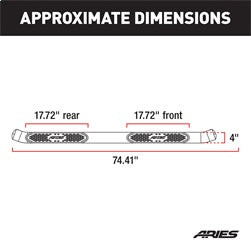 ARIES S223005-2 4in. Polished Stainless Oval Side Bars; Select Ford F-250; F-350 Super Duty - Truck Part Superstore