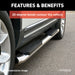 ARIES S223005-2 4in. Polished Stainless Oval Side Bars; Select Ford F-250; F-350 Super Duty - Truck Part Superstore