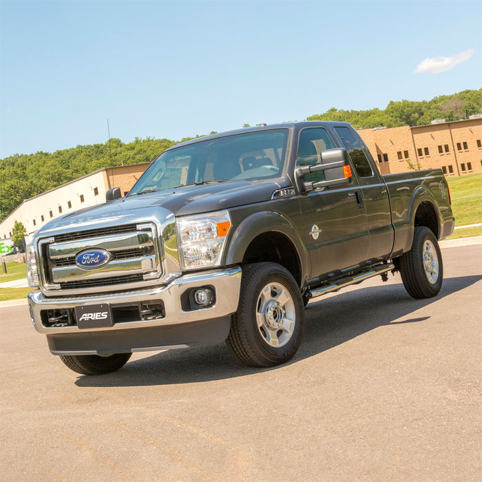 ARIES S223005-2 4in. Polished Stainless Oval Side Bars; Select Ford F-250; F-350 Super Duty - Truck Part Superstore