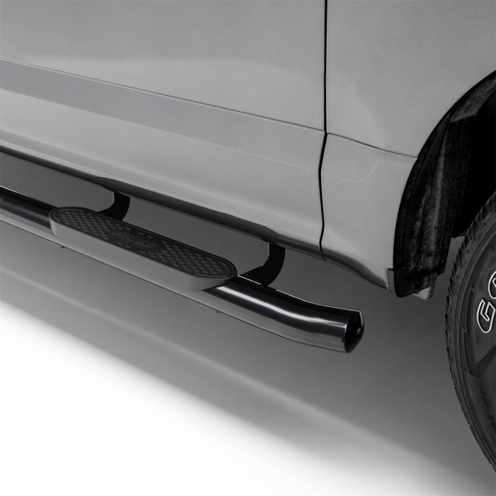 ARIES S223005 4in. Black Steel Oval Side Bars; Select Ford F-250; F-350 Super Duty - Truck Part Superstore