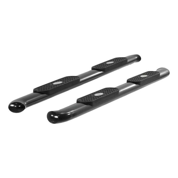 ARIES S223044 4in. Black Steel Oval Side Bars; Select Ford F-150; F-250; F-350; F-450; F-550 - Truck Part Superstore