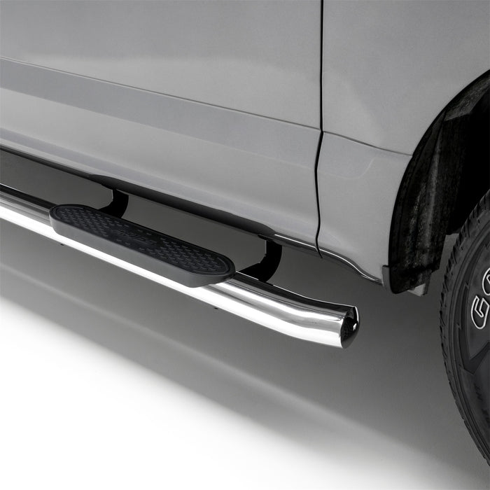 ARIES S224031-2 4in. Polished Stainless Oval Side Bars; Select Chevrolet Traverse; GMC Acadia - Truck Part Superstore