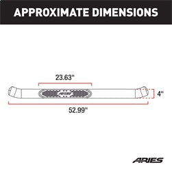 ARIES S224048-2 4in. Polished Stainless Oval Side Bars; Select Silverado; Sierra 1500; 2500; 350 - Truck Part Superstore