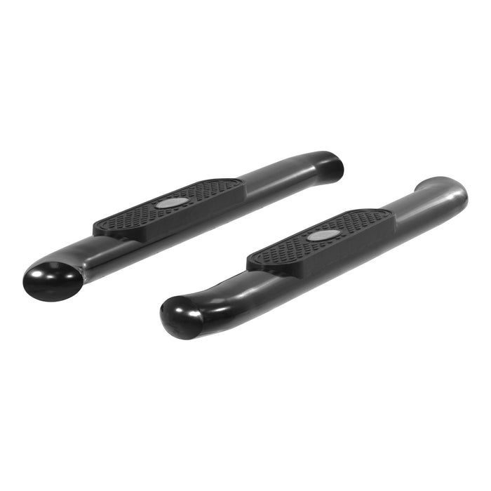 ARIES S224048 4in. Black Steel Oval Side Bars; Select Silverado; Sierra 1500; 2500; 3500 - Truck Part Superstore