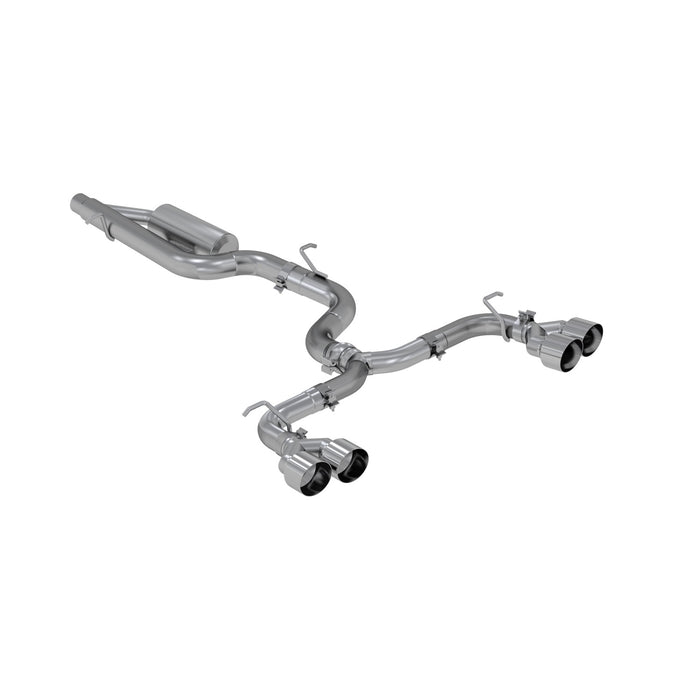 MBRP Exhaust S4603304 3in. Cat-Back; Valve Delete; Quad Split Rear Exit; T304 Stainless Steel. - Truck Part Superstore