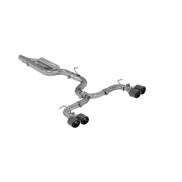 MBRP Exhaust S46033CF 3in. Cat-Back; Valve Delete; Quad Split Rear Exit; T304; CF Tips - Truck Part Superstore