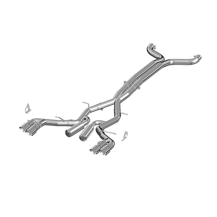 MBRP S7033409 3 Inch Dual Cat Back Exhaust System Quad Tips T409 Stainless Steel Race Version For 16-22 Chevrolet Camaro, V8 6.2L 6 Speed Coupe Only 17-22 Chevrolet Camaro ZL1- Coupe Only MBRP - Truck Part Superstore