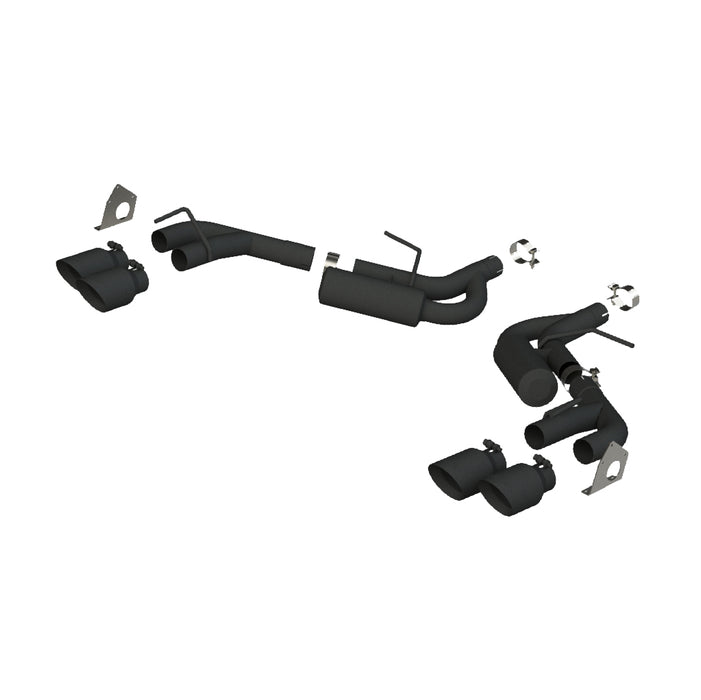 MBRP S7039BLK Exhaust Pipe 2.5 Inch Dual Axle Back NPP For 16-22 Camaro V6 3.6L With Quad 4 Inch Dual Wall Tips Black Coated MBRP - Truck Part Superstore