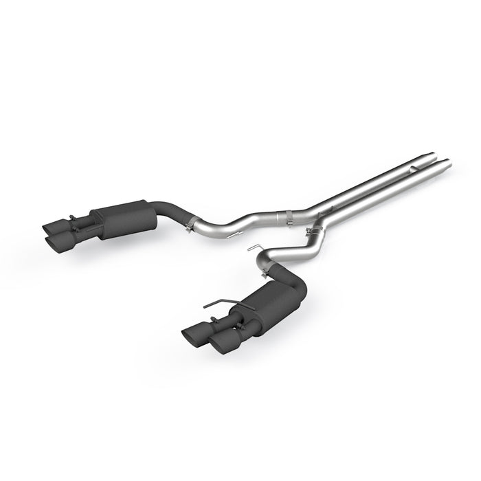 MBRP S7205BLK 3 Inch Cat Back Exhaust System For 18-22 Ford Mustang GT 5.0L With Quad 4 Inch Dual Wall Tips Street Version Black Coated MBRP - Truck Part Superstore