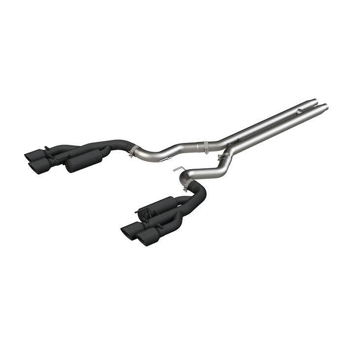 MBRP S7207BLK 3 Inch Cat Back Exhaust System For 18-22 Ford Mustang GT 5.0L With Quad 4 Inch Dual Wall Tips Race Version Black Coated MBRP - Truck Part Superstore