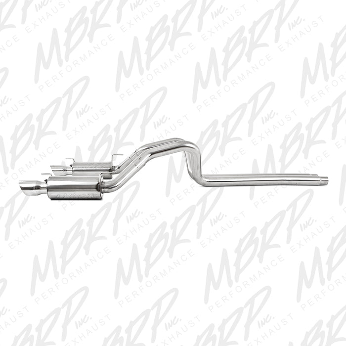 MBRP S7269409 Dual Mufflers Cat Back Exhaust System Dual Split Rear Street Version T304 Stainless Steel 4 Inch Tips For 05-09 Ford Mustang GT 4.6L 07-10 Ford Shelby GT500 MBRP - Truck Part Superstore