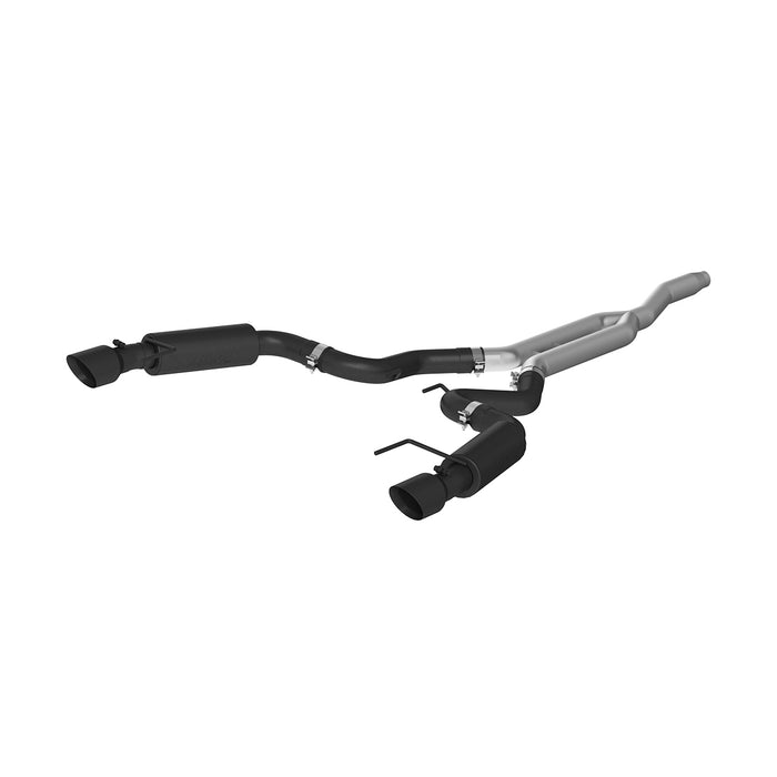 MBRP S7275BLK 3 Inch Cat Back Exhaust System Dual Split Rear For 15-22 Ford Mustang 2.3 EcoBoost Race Version 4.5 Inch Tips Black MBRP - Truck Part Superstore