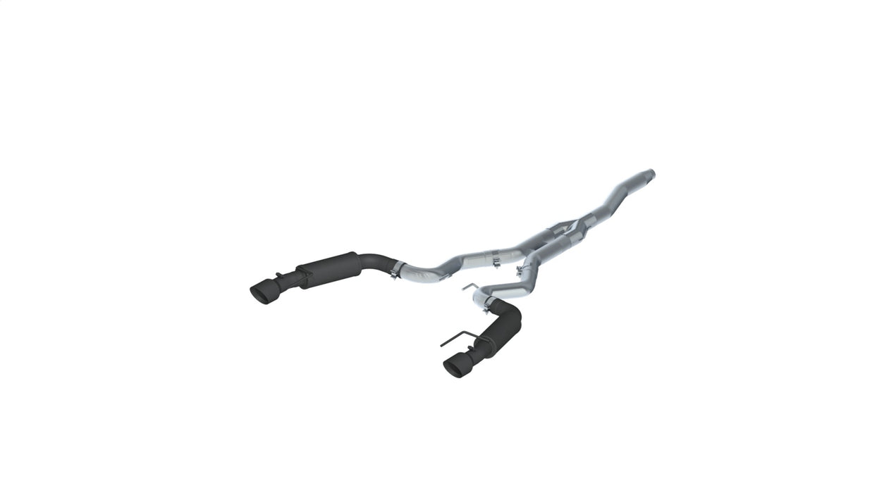 MBRP S7275BLK 3 Inch Cat Back Exhaust System Dual Split Rear For 15-22 Ford Mustang 2.3 EcoBoost Race Version 4.5 Inch Tips Black MBRP - Truck Part Superstore
