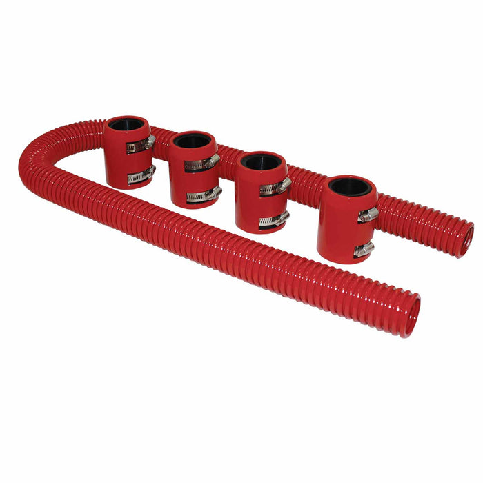 SpeedFx 6362 Red Stainless Steel 1-5/8 In Dia 48 In Length Includes One Stainless Steel Hose/ - Truck Part Superstore