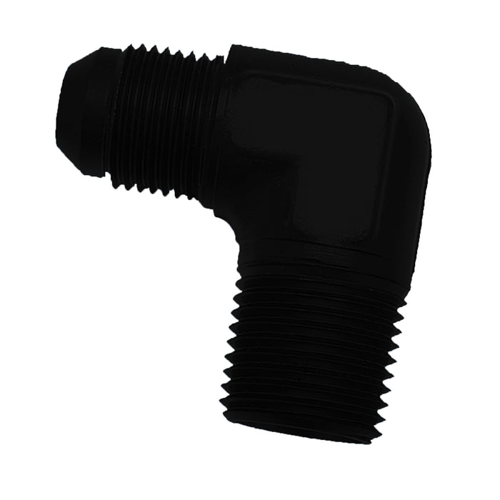 SpeedFx 560692BK 90 Degree Flare; -6AN x 3/8 NPTF; Black; Anodized Aluminum; Single - Truck Part Superstore
