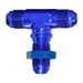SpeedFx 560834 180 Degree Bulkhead Flare Tee; -8AN; Anodized; Blue; Aluminum; Single - Truck Part Superstore