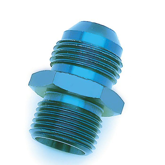 SpeedFx 566439 -6AN Flare to 14 Millimeter x 1.5 Metric Thread; Blue; Anodized Aluminum; Single - Truck Part Superstore