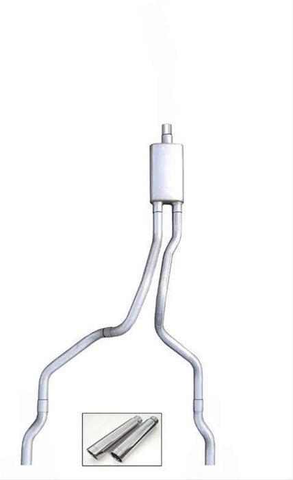 Pypes Performance Exhaust SDT16V Cat Back Exhaust System 02-05 Dodge Ram 1500 Split Rear Dual Exit Intermediate Pipe 3 in Tailpipe 2.5 in Violator Muffler/Hardware/3.5 in Polished Tips Incl Natural 409 Stainless Steel Pypes Exhaust - Truck Part Superstore