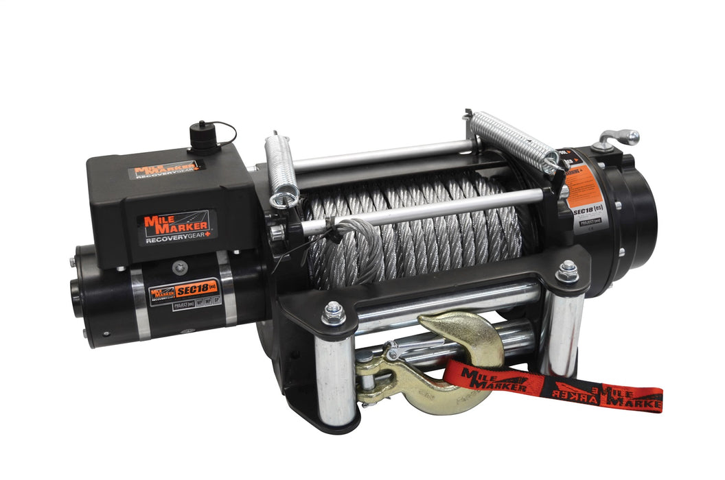 Mile Marker 77-50280W 18000 LB Winch 7.7 HP Series Wound Motor 79 Foot Steel Cable SEC18 ES Premium Mile Marker - Truck Part Superstore