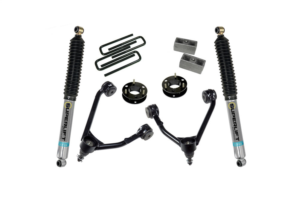 Superlift 3850B 3.5in. Upper Ctrl Arm Kit-07-16 GM 1500 2WD w OE Cast Stl Ctrl Arms w Bil Rr Shc - Truck Part Superstore