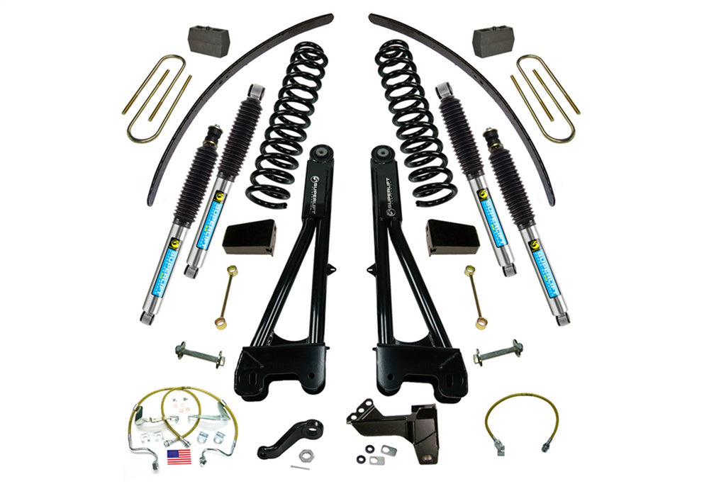 Superlift K985B 8in. Lift Kit-08-10 F250/F350 4WD-Dsl w/Replacement Radius Arms w/Bil Shocks - Truck Part Superstore