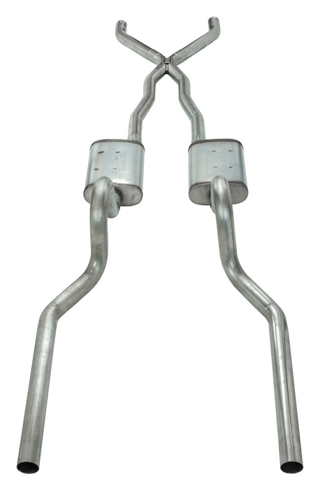 Pypes Performance Exhaust SFC01T Crossmember Back w/X-Pipe Exhaust System 67-70 Cougar Split Rear Dual Exit 2.5 in Intermediate And Tail Pipe Turbo Pro Muffler Hardware Incl Tip Not Incl Pypes Exhaust - Truck Part Superstore