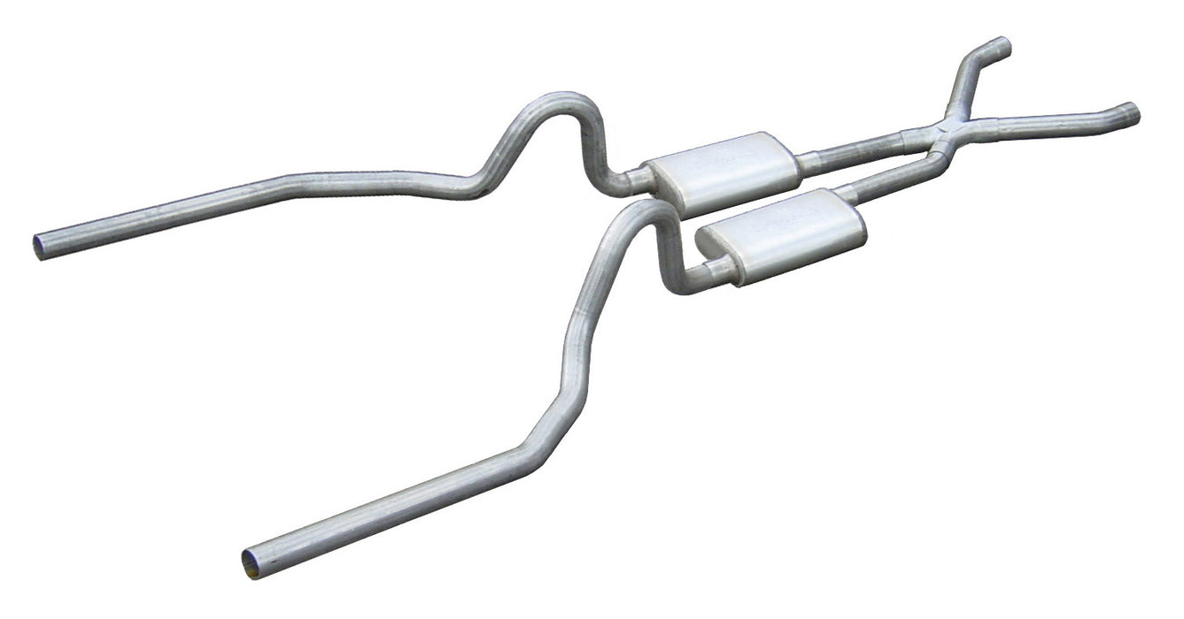 Pypes Performance Exhaust SFM04R Crossmember Back w/X-Pipe Exhaust System 71-73 Mustang Split Rear Dual Exit 2.5 in Intermediate And Tail Pipe Race Pro Muffler/Hardware Incl Tip Not Incl Pypes Exhaust - Truck Part Superstore