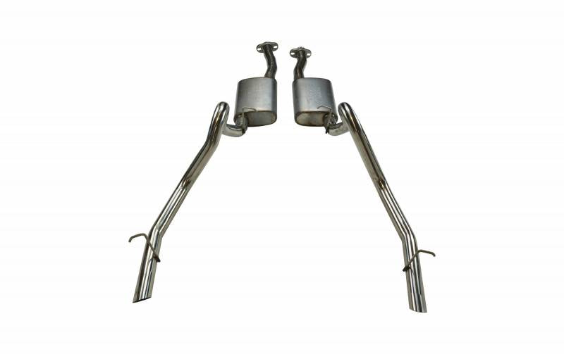 Pypes Performance Exhaust SFM13V Cat Back Exhaust System 79-93 Mustang LX/ 94 -97 Split Rear Dual Exit 2.5 in Intermediate And Tail Pipe Hardware/Violator Mufflers Incl Tip Not Incl Natural Finish 409 Stainless Steel Pypes Exhaust - Truck Part Superstore