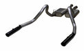 Pypes Performance Exhaust SFM16VB Cat Back Exhaust System 79-97 Mustang LX/GT Split Rear Dual Exit 2.5 in Intermediate And Tail Pipe Hardware/Mufflers/3 in Black Tips Incl Natural Finish 409 Stainless Steel Pypes Exhaust - Truck Part Superstore